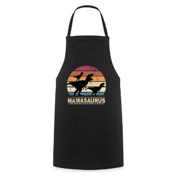 Dinosaur Mamasaurus twins for Mother's Day - Cooking Apron - black - Front - AI Model Male 185 dark (185cm)