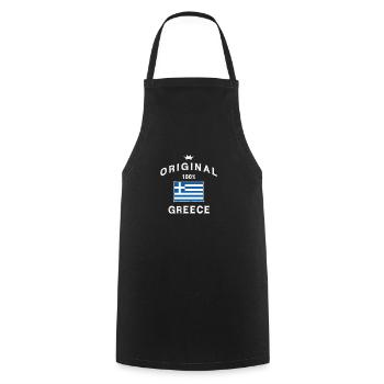 Greece greek flag flag - Cooking Apron - black - Front - AI Model Male 185 dark (185cm)