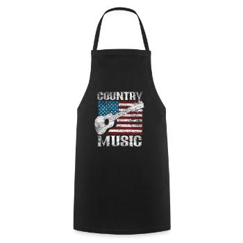Vintage Country Musique USA - Tablier de cuisine - noir - Devant - AI Model Male 185 dark (185cm)