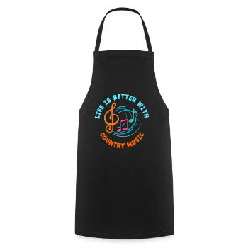 La vie est meilleure avec la musique country - Tablier de cuisine - noir - Devant - AI Model Male 185 dark (185cm)