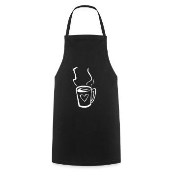Café Illustration - Tablier de cuisine - noir - Devant - AI Model Male 185 dark (185cm)