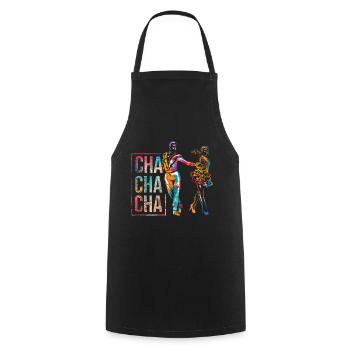 Cha Cha Tanz - Kochschürze - Schwarz - Vorne - AI Model Male 185 dark (185cm)