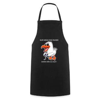 Gamer Geschenk Spruch Noch eine Runde Möwe Nordsee - Kochschürze - Schwarz - Vorne - AI Model Male 185 dark (185cm)
