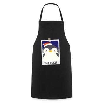 Pingouin si mignon 9/13 - Tablier de cuisine - noir - Devant - AI Model Male 185 dark (185cm)