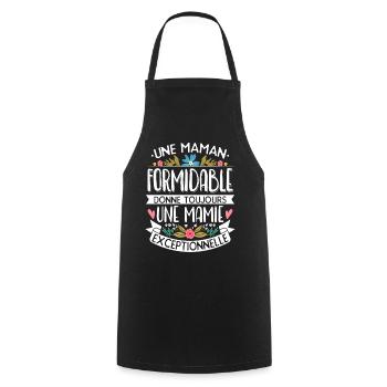 Mamie Exeptionnelle Cadeau - Tablier de cuisine - noir - Devant - AI Model Male 185 dark (185cm)