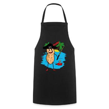Peanut Buccaneer Pirate Fantasy Kids Pirates - Cooking Apron - black - Front - AI Model Male 185 dark (185cm)