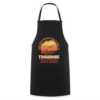 I Don't Make Mistakes Playing Trombone - Cooking Apron - black - Front - AI Model Male 185 dark (185cm)
