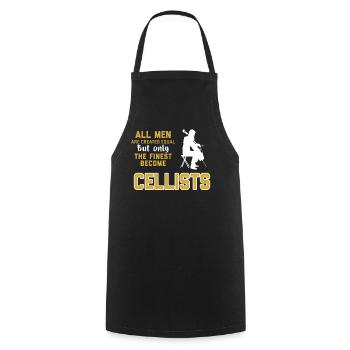 Funny cellist tea - Cooking Apron - black - Front - AI Model Male 185 dark (185cm)