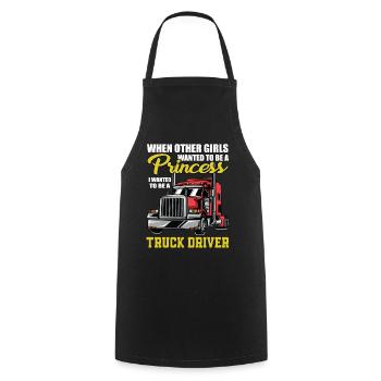 LKW Prinzessin - Kochschürze - Schwarz - Vorne - AI Model Male 185 dark (185cm)