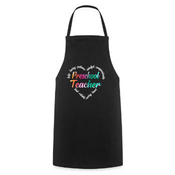 Enseignant préscolaire - Tablier de cuisine - noir - Devant - AI Model Male 185 dark (185cm)