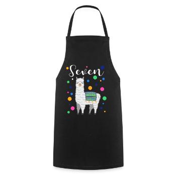 7 Years Birthday Gift Kids Lama Alpaca - Cooking Apron - black - Front - AI Model Male 185 dark (185cm)