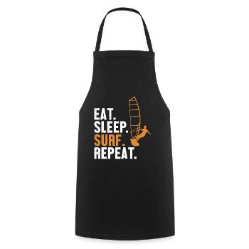 Eat Sleep Surf Repeat Water Sports Sailboarding - Cooking Apron - black - Front - AI Model Male 185 dark (185cm)