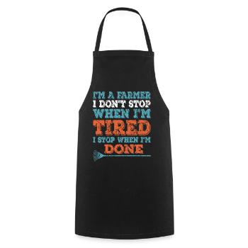 Profession d'agriculteur et d'agriculture - Tablier de cuisine - noir - Devant - AI Model Male 185 dark (185cm)