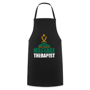 Massage therapist doing massage therapy work - Cooking Apron - black - Front - AI Model Male 185 dark (185cm)