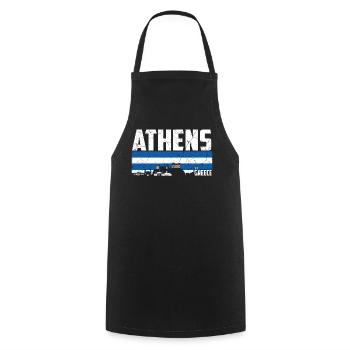 Athen Griechenland Skyline - Kochschürze - Schwarz - Vorne - AI Model Male 185 dark (185cm)