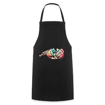 baker - Cooking Apron - black - Front - AI Model Male 185 dark (185cm)