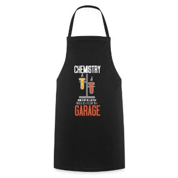chemist chemistry lab nerd science geek - Cooking Apron - black - Front - AI Model Male 185 dark (185cm)
