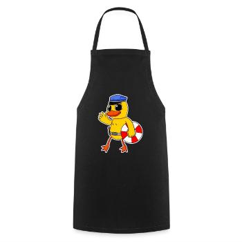 lifeguard police chick - Cooking Apron - black - Front - AI Model Male 185 dark (185cm)