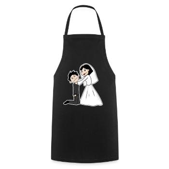 Married funny - Cooking Apron - black - Front - AI Model Male 185 dark (185cm)
