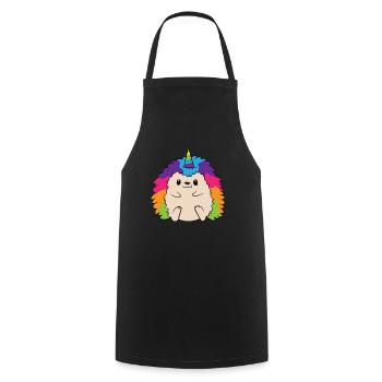Hedgehog Unicorn Rainbow Hedgehog - Kochschürze - Schwarz - Vorne - AI Model Male 185 dark (185cm)