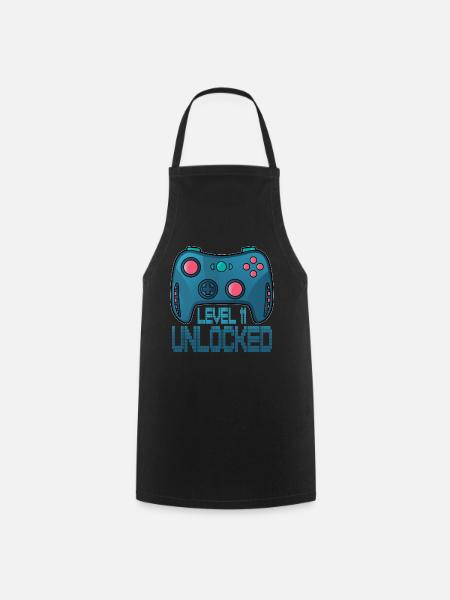 Level 11 Unlocked - 11. Geburtstag Gamer Geschenk - Kochschürze - Schwarz