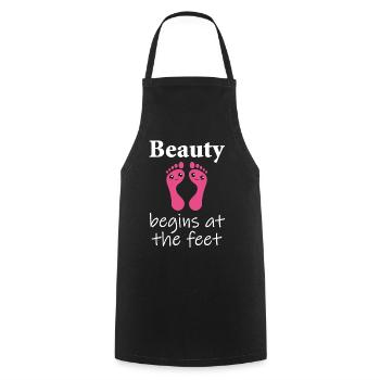 Foot care pedicure podiatrist nail salon gift - Cooking Apron - black - Front - AI Model Male 185 dark (185cm)