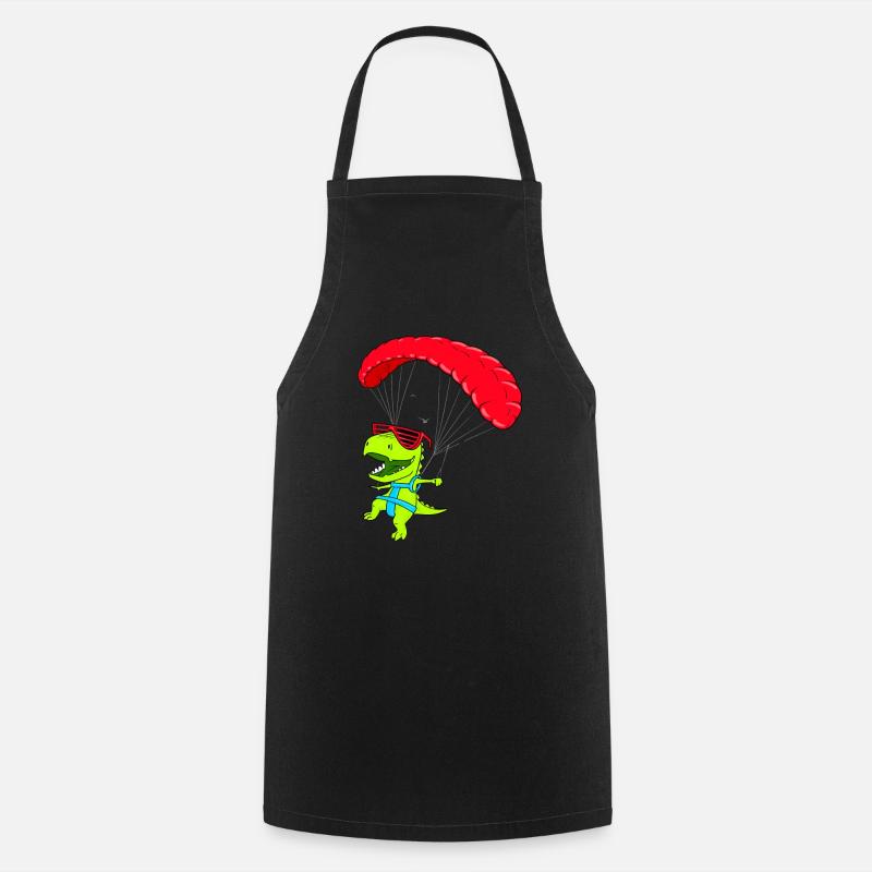 Drôle de 1er de la colline dinosaure parapente Vol - Tablier de cuisine - noir