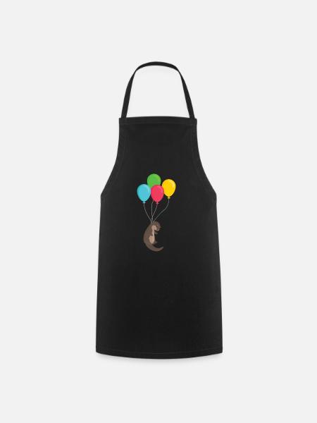 Loutre sur ballons loutre cadeau animal mignon - Tablier de cuisine - noir