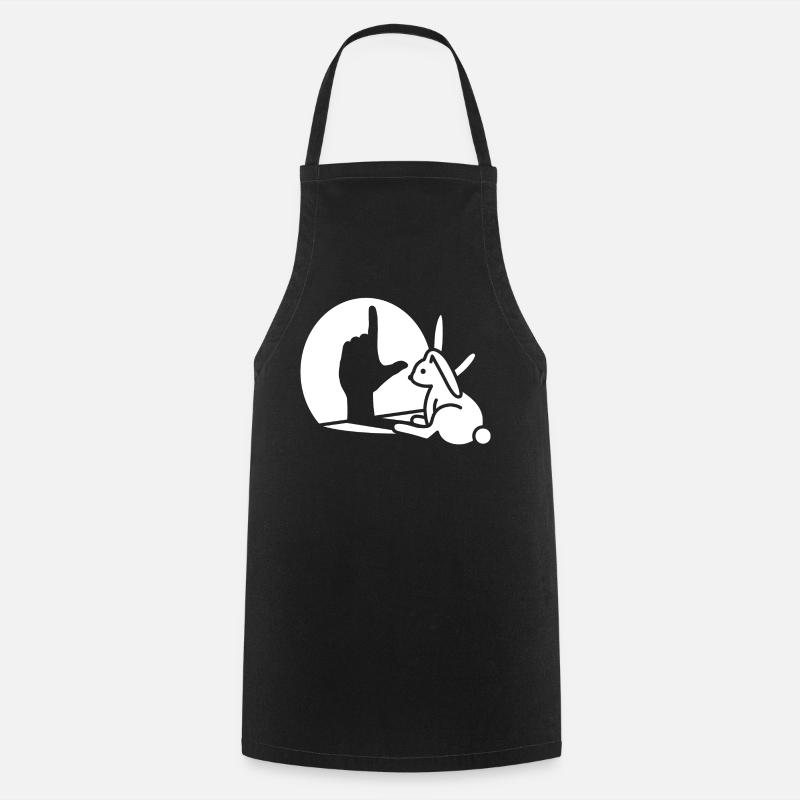 Rabbit shadow hand Loser Misfit hand sign language - Cooking Apron - black