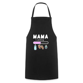expectant mother - mom is loading - Cooking Apron - black - Front - AI Model Male 185 dark (185cm)