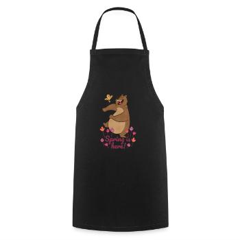 Ours doux sur une prairie de fleurs Le printemps est là - Tablier de cuisine - noir - Devant - AI Model Male 185 dark (185cm)