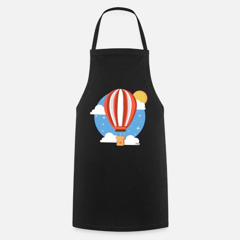 Colorful Celestial Balloon - Cooking Apron - black