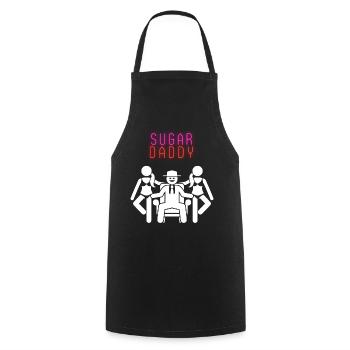Sugar Daddy White Pink Red - Kochschürze - Schwarz - Vorne - AI Model Male 185 dark (185cm)