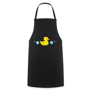 Gummiente im Wasser Badeente Gummienten - Kochschürze - Schwarz - Vorne - AI Model Male 185 dark (185cm)