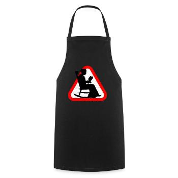 Attention Grandma - Cooking Apron - black - Front - AI Model Male 185 dark (185cm)
