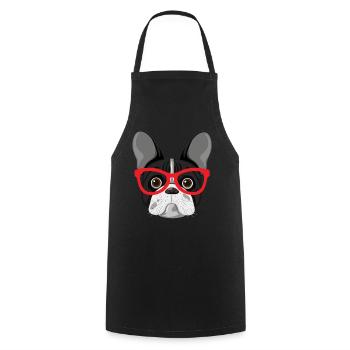 Bulldog French Bulldog English Bulldog - Cooking Apron - black - Front - AI Model Male 185 dark (185cm)