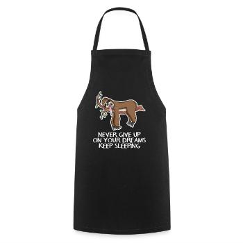 Ne laisse pas tes rêves dormir - Tablier de cuisine - noir - Devant - AI Model Male 185 dark (185cm)