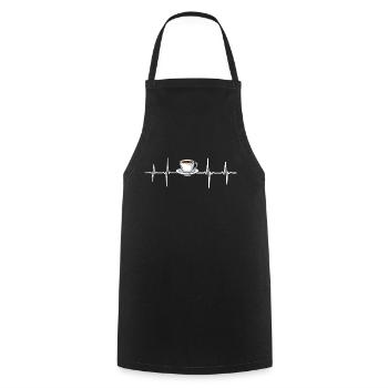 Kaffeetasse EKG Herzschlag Kaffee Koffein - Kochschürze - Schwarz - Vorne - AI Model Male 185 dark (185cm)