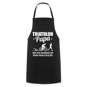 Triathlon Papa Vater Ausdauersport Geschenk - Kochschürze - Schwarz - Vorne - AI Model Male 185 dark (185cm)