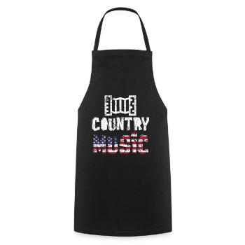 Country music retro vintage guitar - Cooking Apron - black - Front - AI Model Male 185 dark (185cm)