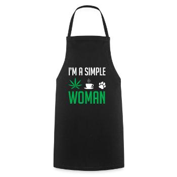 Cannabis women coffee dogs - Cooking Apron - black - Front - AI Model Male 185 dark (185cm)