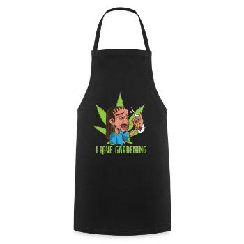 Cannabis hemp stoner gift - Cooking Apron - black - Front - AI Model Male 185 dark (185cm)