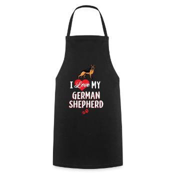 German shepherd dog - Cooking Apron - black - Front - AI Model Male 185 dark (185cm)