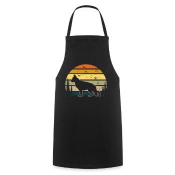 German shepherd dog - Cooking Apron - black - Front - AI Model Male 185 dark (185cm)