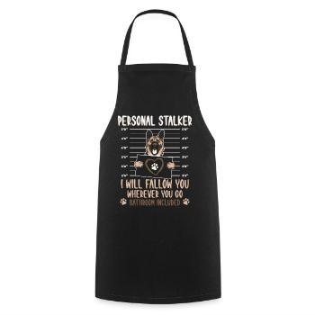 German shepherd dog - Cooking Apron - black - Front - AI Model Male 185 dark (185cm)