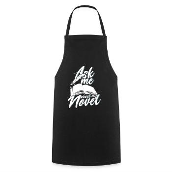 Book author writer novelist gift - Cooking Apron - black - Front - AI Model Male 185 dark (185cm)