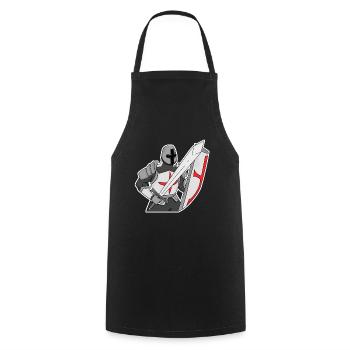 Knights Templar Knight Middle Ages - Cooking Apron - black - Front - AI Model Male 185 dark (185cm)