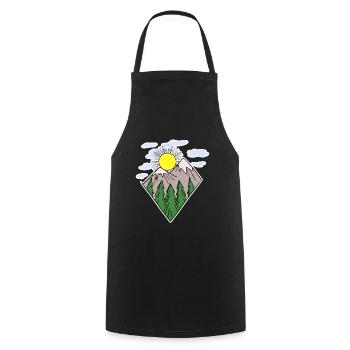 Mountains hiking hiker - Cooking Apron - black - Front - AI Model Male 185 dark (185cm)
