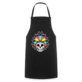 Rainbow skull LGBT - Cooking Apron - black - Front - AI Model Male 185 dark (185cm)