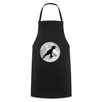 Funny Trex fait du vélo devant la pleine lune - Tablier de cuisine - noir - Devant - AI Model Male 185 dark (185cm)